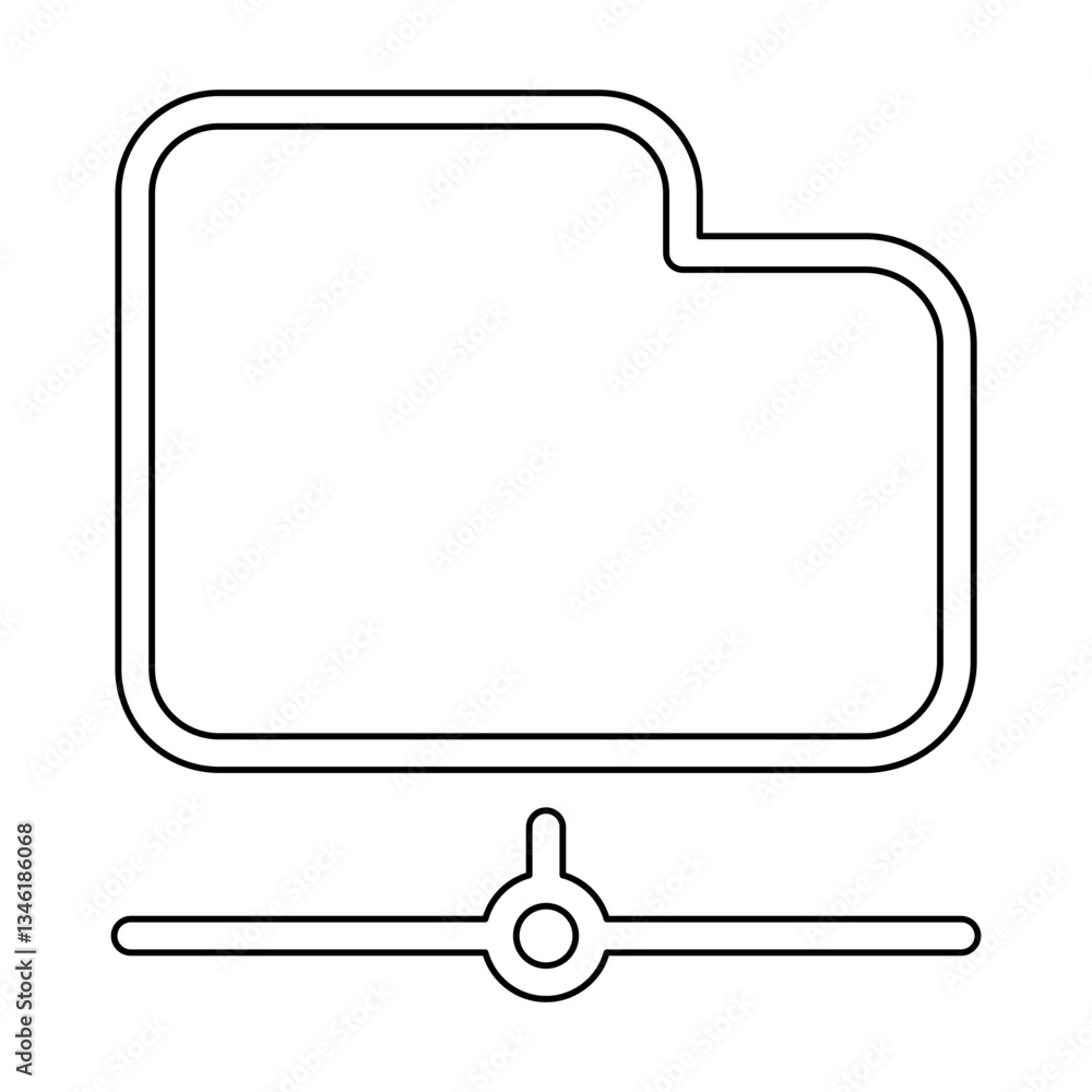 Poster sharing data icon in line style