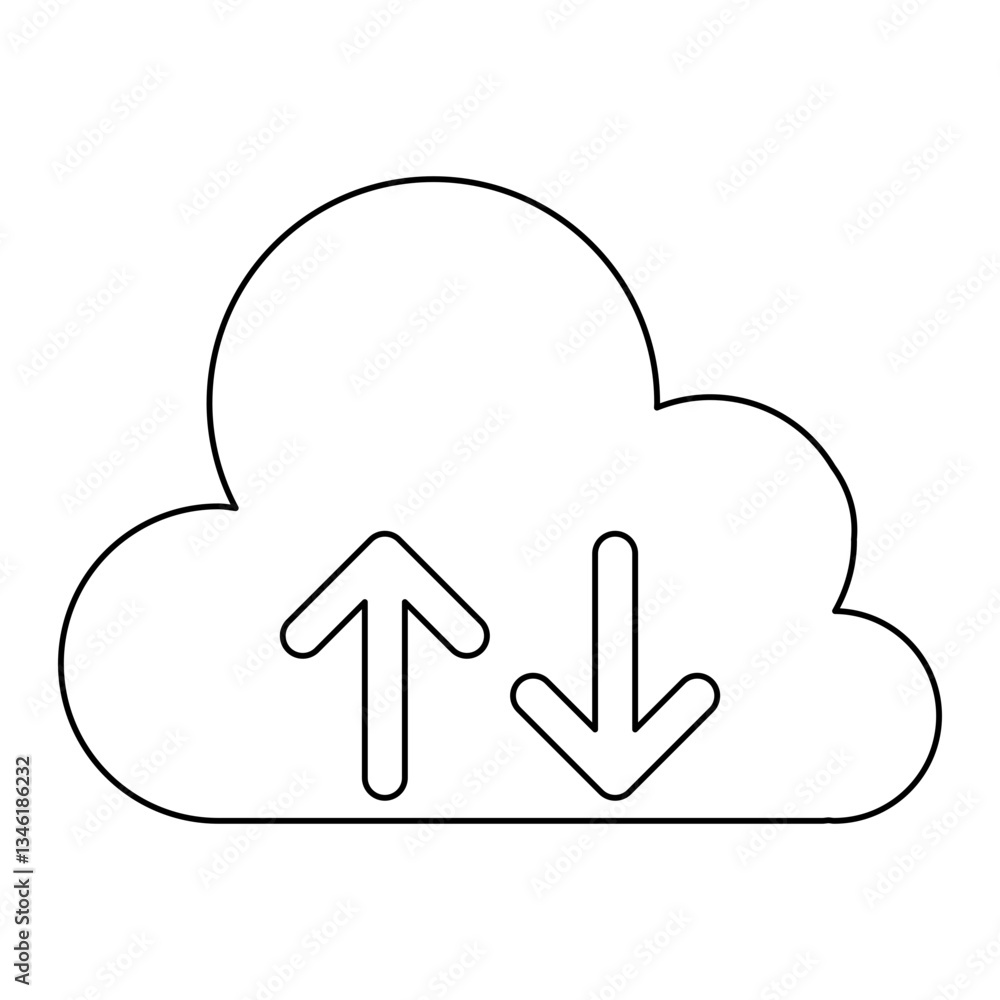 Poster cloud computing icon in line style