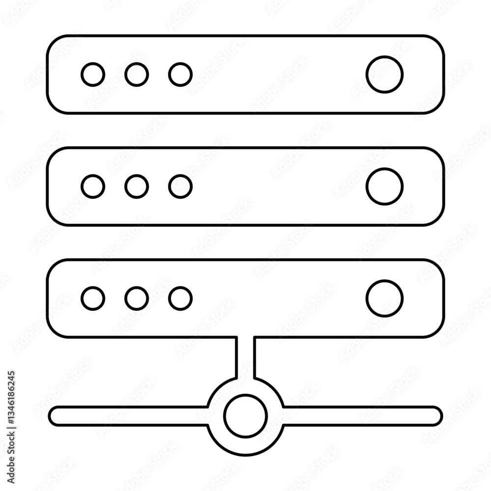 Poster server icon in line style