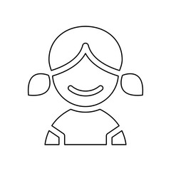 Girl icon in line style