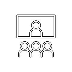 Online Conference icon in line style