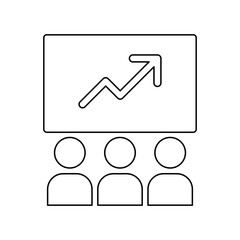 Business seminar icon in line style