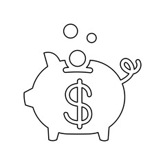 Saving icon in line style