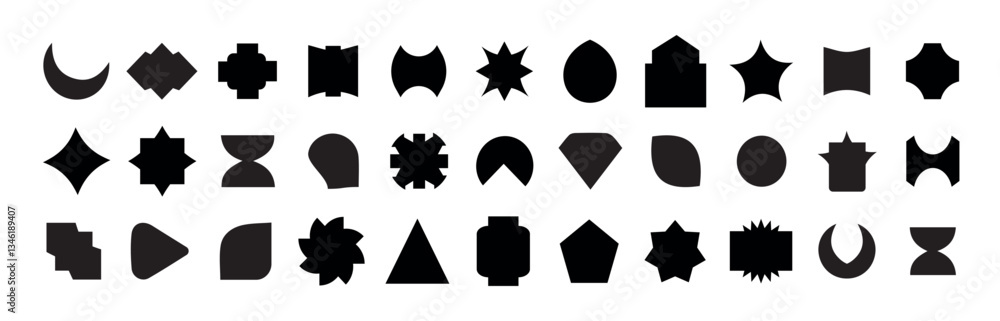 Poster basic shapes collection. vector basic shape. geometric formal shape. polygonal elements. modern tren