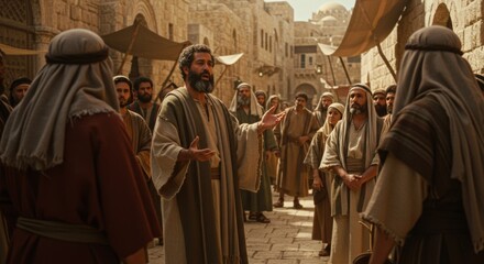 The Apostle preaches about the Resurrection of Jesus Christ, Repentance, Judea, Jerusalem.