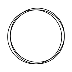 hand drawn and pen drawn circle and round icon. circle and round frame icon.