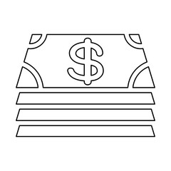 Cash icon in line style