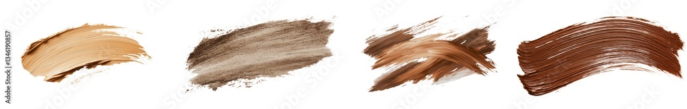 Poster wet mud stains with isolated texture, displayed on a white background from a top view