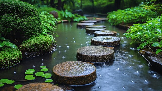 stepstones over water in wellness