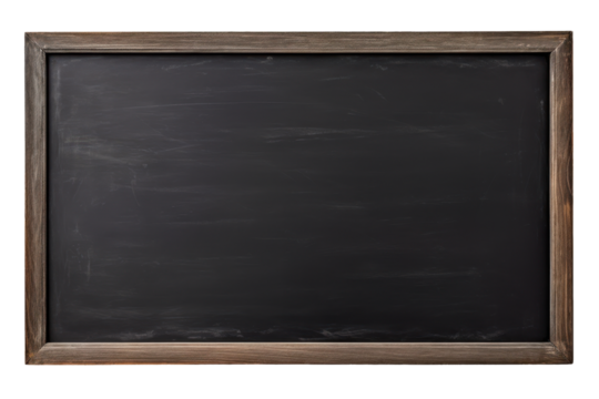 blank blackboard with chalk isolated on white or transparent png