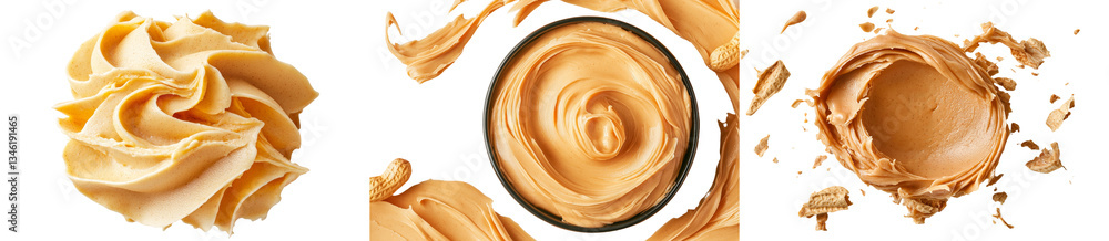Aufkleber peanut butter is depicted from a top-down perspective against a white background
