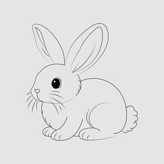 cute rabbit line art design