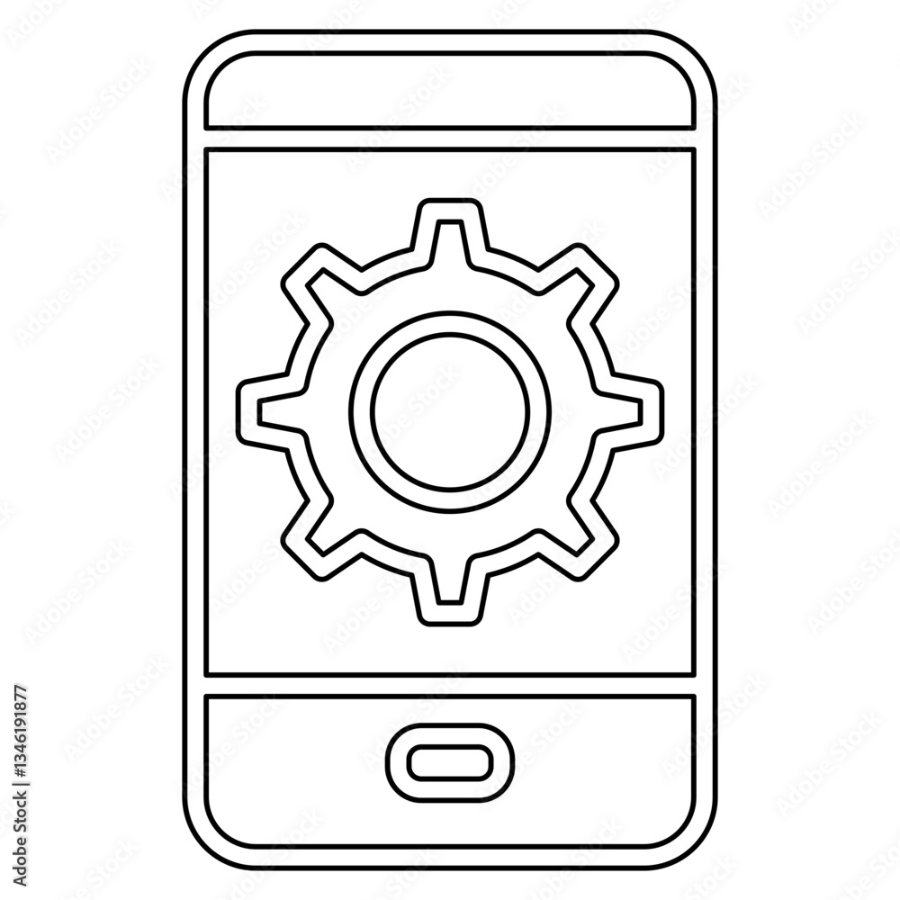 Poster setting icon in line style
