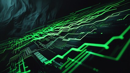 Abstract blue circuit board technology background with digital network lines