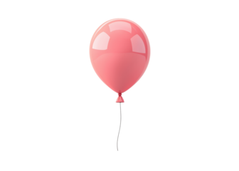 Pink balloon on a transparent background. Celebration, party, and decoration concept.
