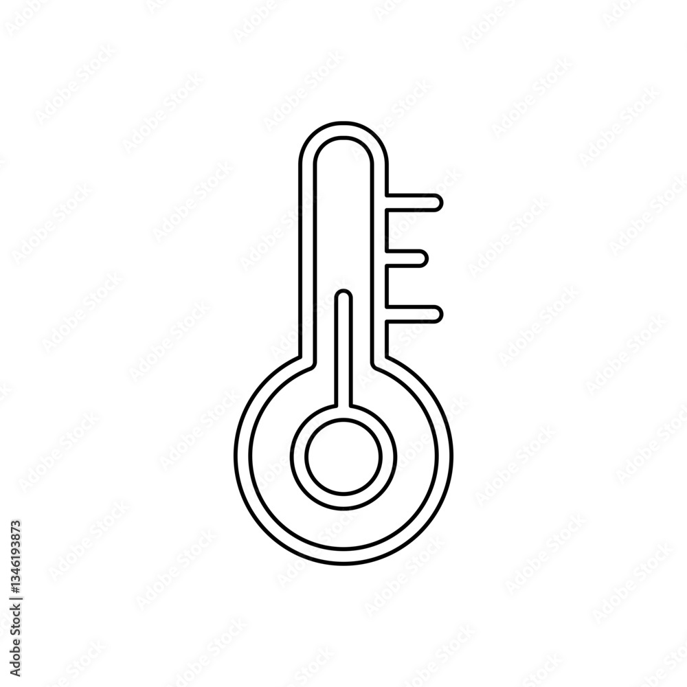 Poster thermometer icon in line style