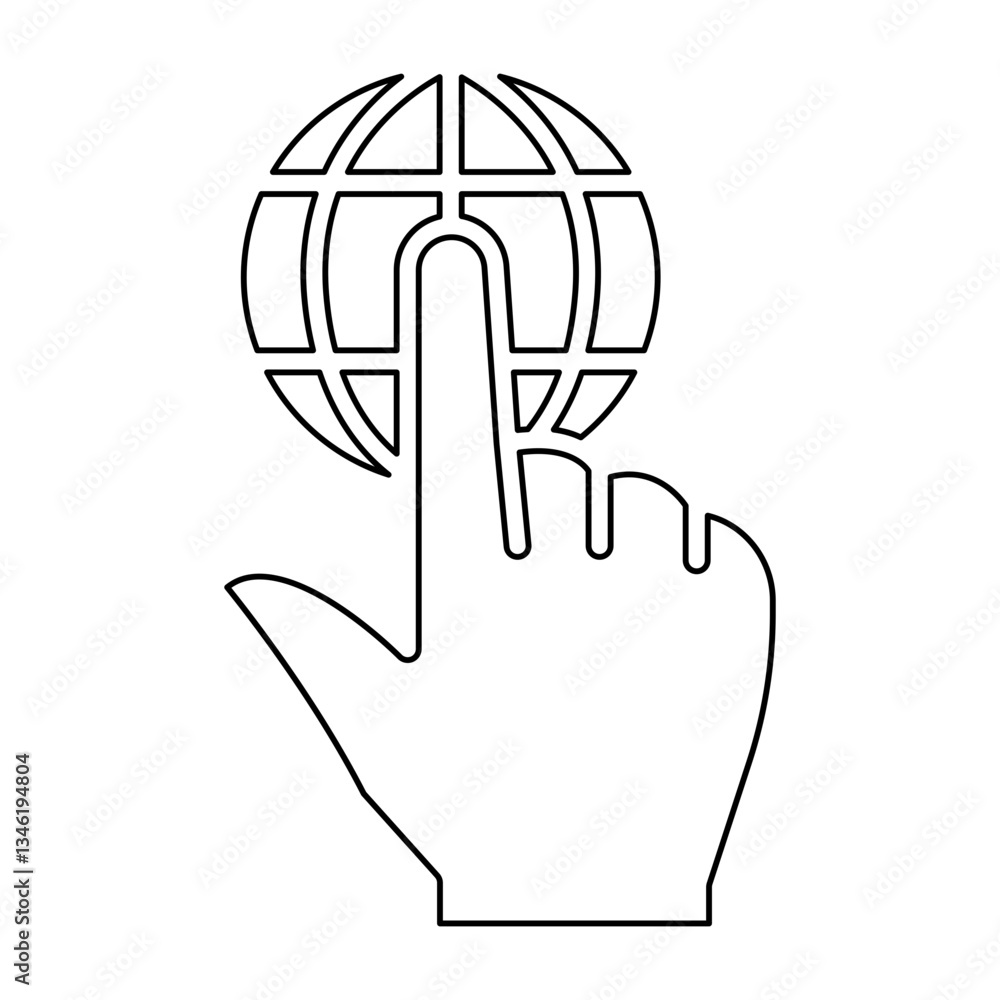 Poster internet icon in line style