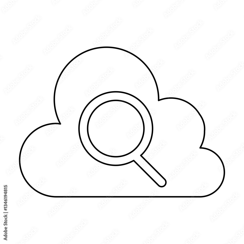 Poster cloud computing icon in line style