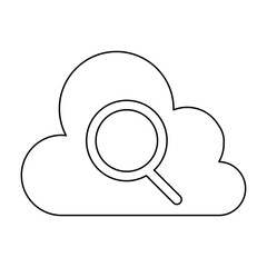 Cloud computing icon in line style