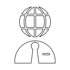 Global business icon in line style