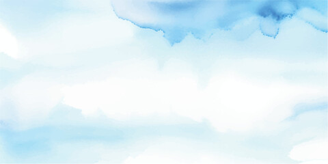 Light Sky Blue Aquarelle Wash, Softly Painted onto Wet White Paper with Textured Strokes, Creating a Harmonious and Fluid Watercolor Background with a Delicate, Atmospheric Quality.
