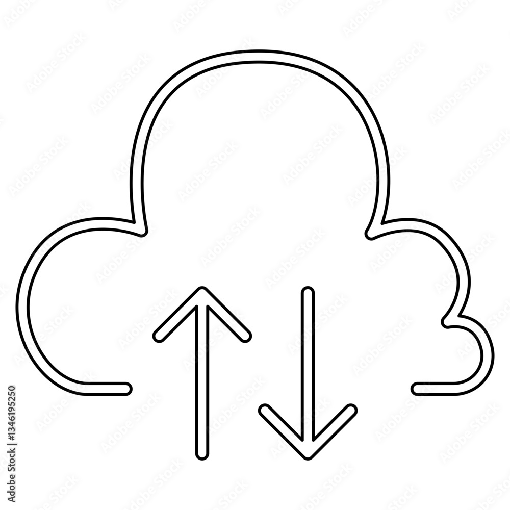 Poster cloud computing icon in line style
