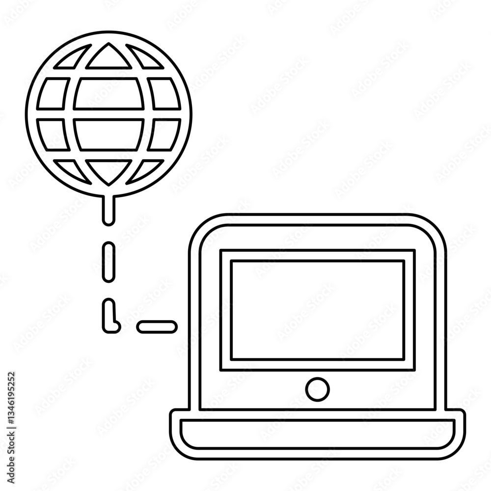 Poster internet connection icon in line style