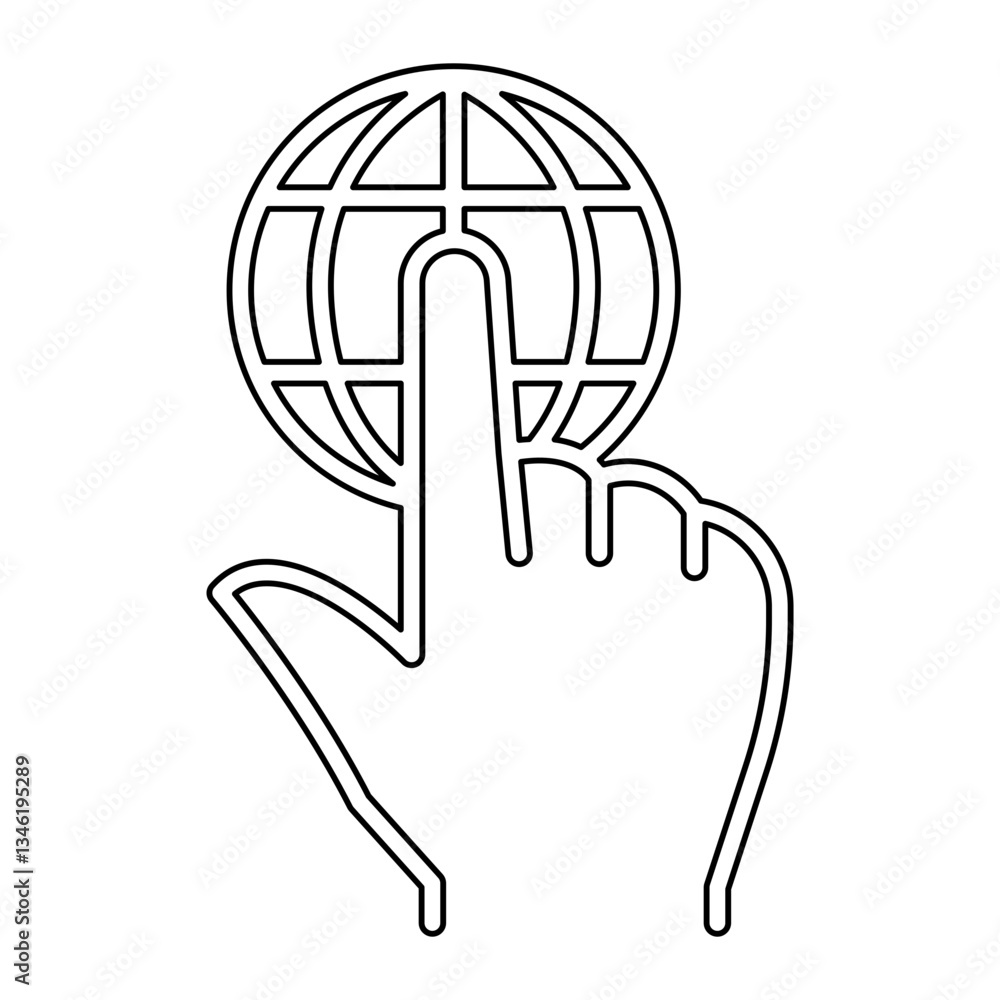 Poster internet icon in line style