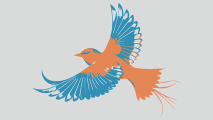 Fototapeta premium Bright Colorful Bird Illustration Symbolizing Spring and Renewal of Nature