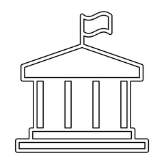 School building icon in line style