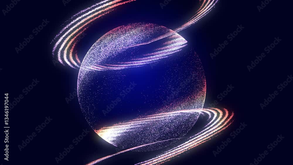 Poster abstract twisted, cosmic wormhole. technology background. data network. 3d rendering. seamless loop.