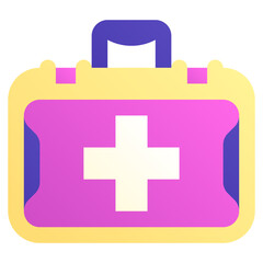 Medical kit. Editable vector icon, coloured.