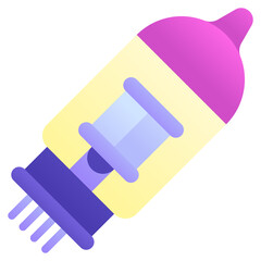Vacuum tube. Editable vector icon, coloured.
