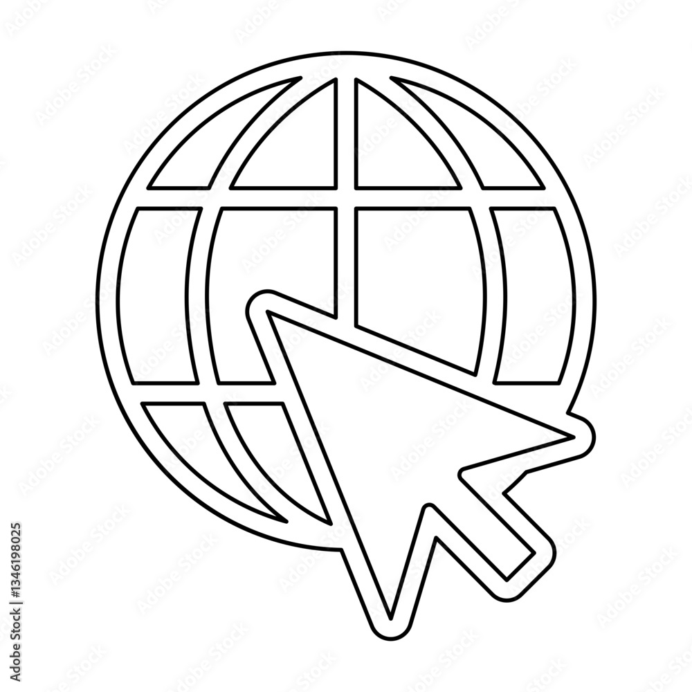 Poster internet icon in line style