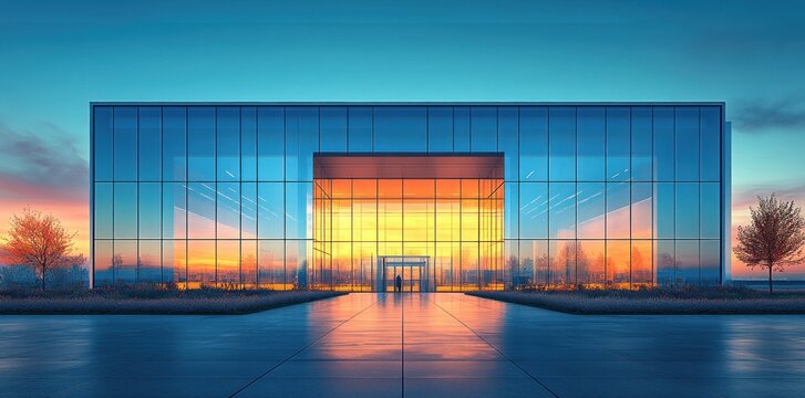 Realistic Render of Modern Industrial Warehouse and Dock Station with Transport and Logistics Facilities