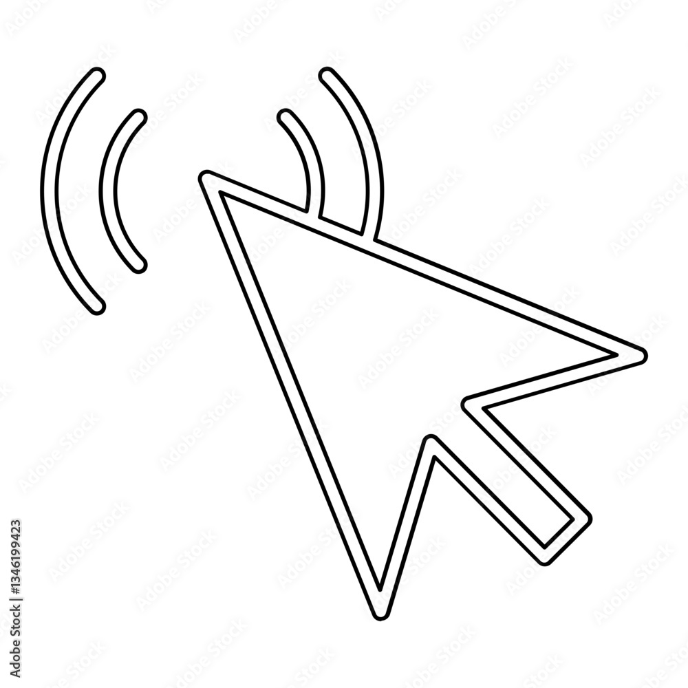 Poster cursor icon in line style
