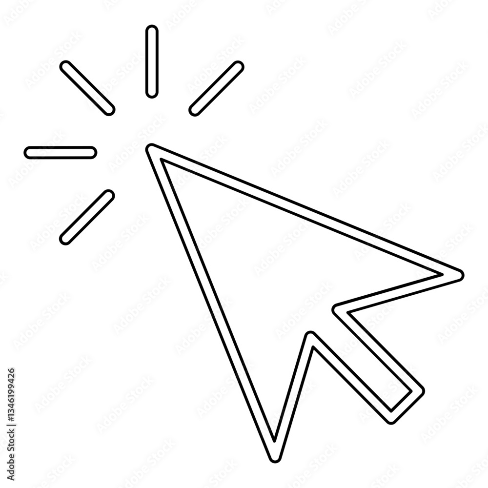 Poster cursor icon in line style