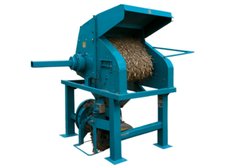 A vintage grain thresher with internal seeds ready for separation process