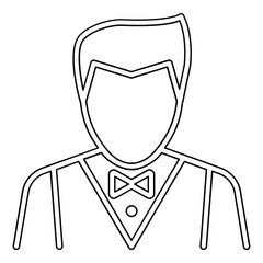 Waiter icon in line style