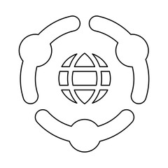 Save the world icon in line style