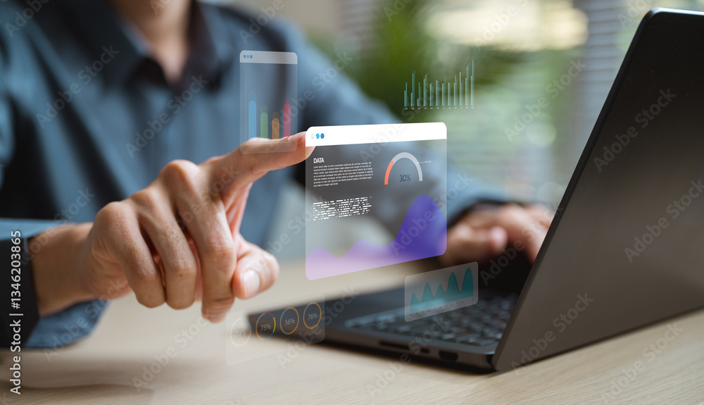 Poster data analysis interface database. analyst information system. business technology research.