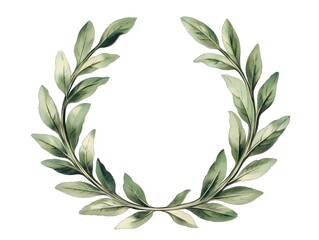 A classic laurel wreath illustration perfect for adding elegance and sophistication to your designs or projects with its intricate details and vibrant