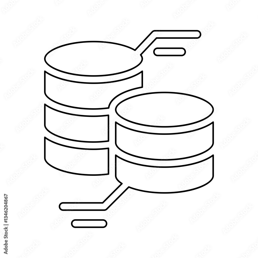Poster data mining icon in line style