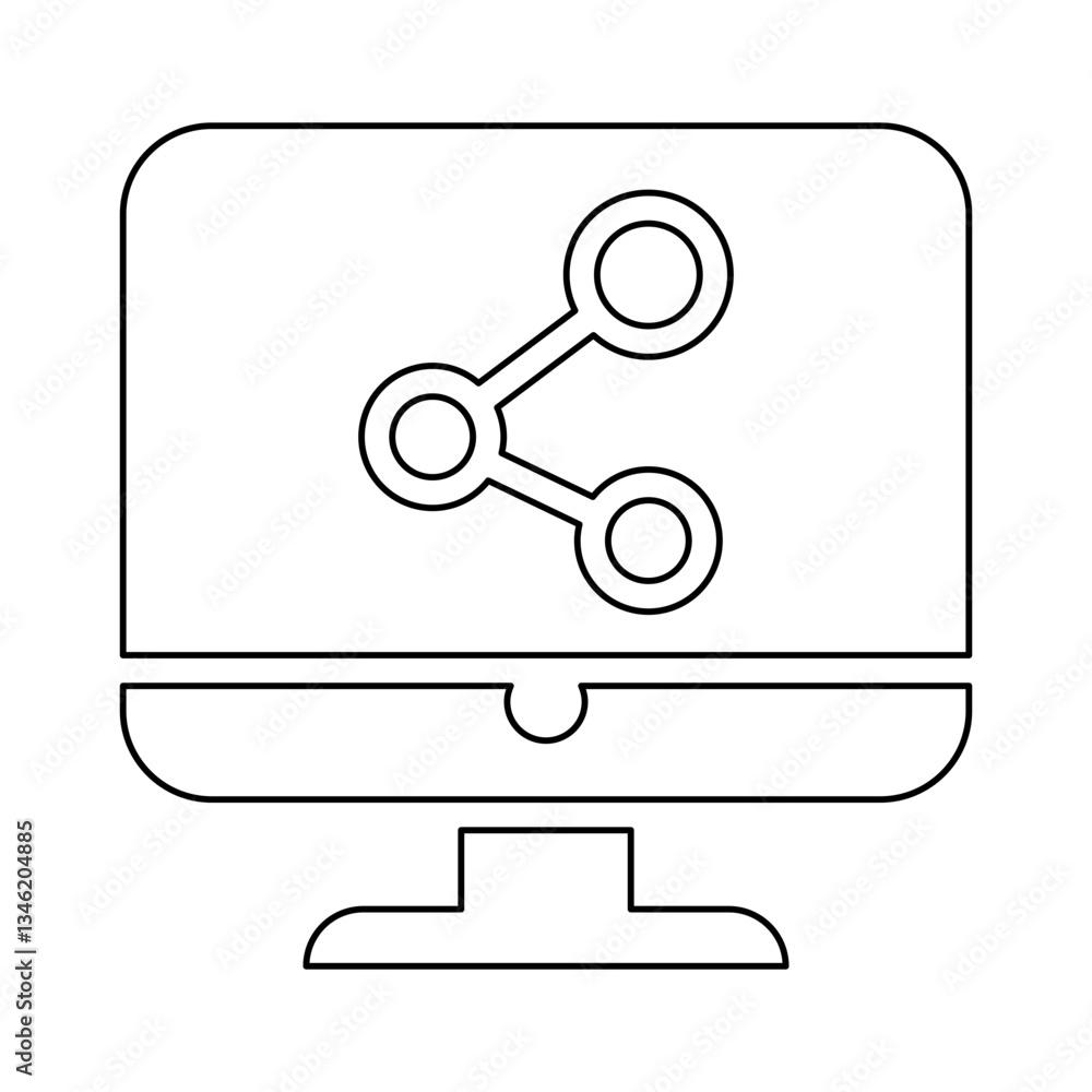 Poster computer icon in line style