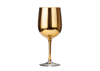 Elegant gold wine glass on a transparent background. Perfect for celebrations, luxury, and special occasions.