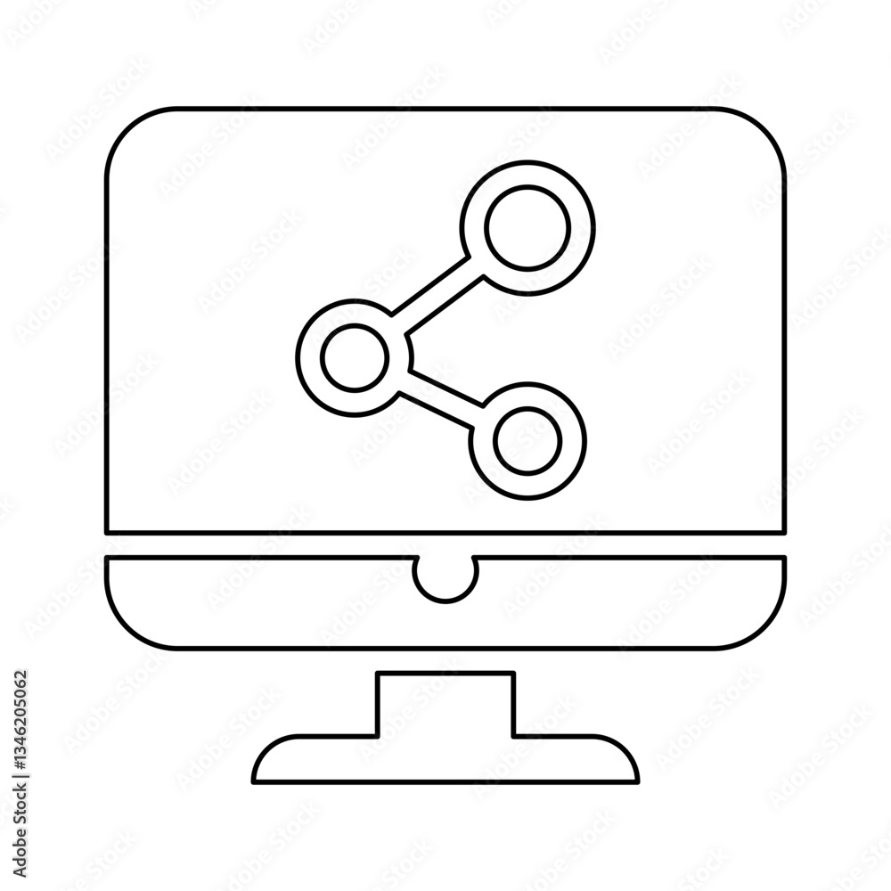 Poster computer icon in line style