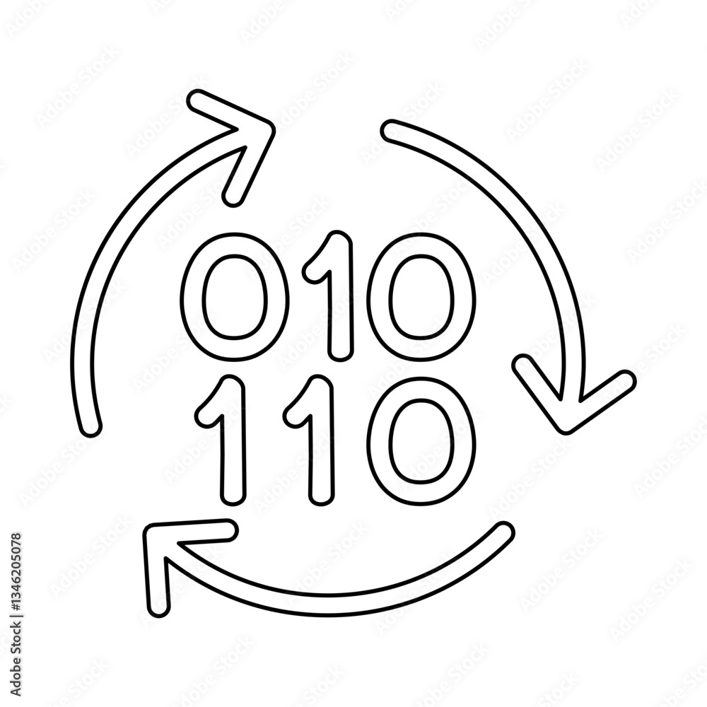 Poster data update icon in line style