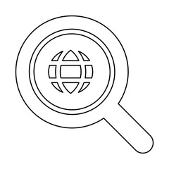 Searching internet icon in line style