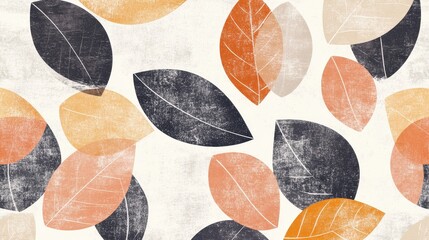 Autumn Leaves Fall Background with Grunge Texture.