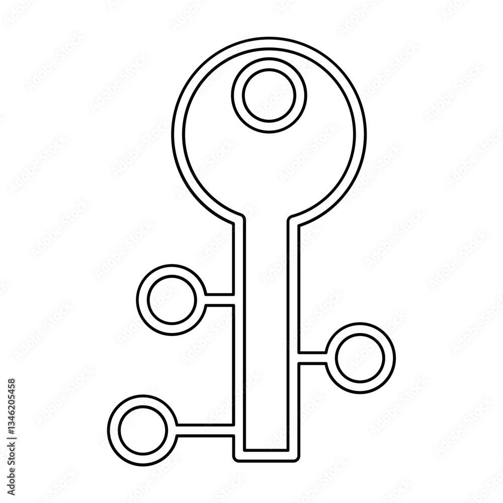 Poster security system icon in line style